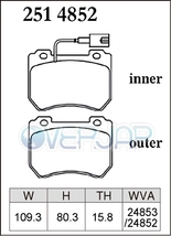 P2514852 / 2553760 DIXCEL プレミアム ブレーキパッド 1台分セット アルファロメオ 159 93922 2006/2～ 2.2 JTS VET No.7195451～ Brembo_画像2