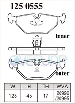 P1250555 DIXCEL プレミアム ブレーキパッド リヤ用 BMW E36 M3B/M3C 1992/3～2000 M3 3.0/3.2_画像2