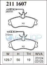 X2111607 DIXCEL Xタイプ ブレーキパッド フロント用 PEUGEOT(プジョー) 306(N5) N5SI/N5XT/N5BR/N5C 1997～2002 2.0 GIRLING_画像2