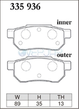 EC371054 / 335936 DIXCEL EC ブレーキパッド 1台分セット マツダ ラピュタ HP22S(TURBO) 03/09～06/01 660 Rear DISC_画像3