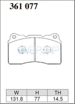 M361077 / 325499 DIXCEL Mタイプ ブレーキパッド 1台分セット スバル レガシィB4 BES 02/10～03/06 2000 S401_画像2