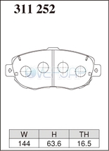 ES311252 / 315346 DIXCEL ES ブレーキパッド 1台分セット トヨタ マークII JZX110 00/10～04/11 2500 TURBO_画像2