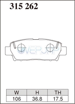 Z311176 / 315262 DIXCEL Zタイプ ブレーキパッド 1台分セット トヨタ マークII JZX91/JZX93/JZX91/JZX93 92/10～95/9 2500～3000_画像3