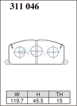 Z311046 / 315132 DIXCEL Zタイプ ブレーキパッド 1台分セット トヨタ セラ EXY10 90/3～95/12 1500 Rear DISC_画像2