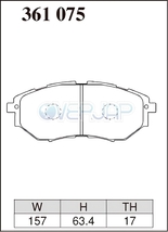 M361075 DIXCEL Mタイプ ブレーキパッド フロント用 スバル レガシィワゴン BR9 2010/5～2012/4 2.5i S Package B～C型(Eye Sight含む)_画像2