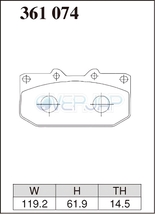 EC361074 DIXCEL EC ブレーキパッド フロント用 スバル レガシィワゴン BH5 2002/11～2003/4 GT-B S-edition ※4POT車装着不可_画像2