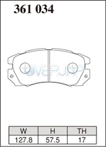 EC361034 DIXCEL EC ブレーキパッド フロント用 スバル インプレッサ WRX STi GC8(SEDAN) 1993/10～1994/8 2000 B型_画像2