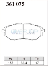 ES361075 DIXCEL ES ブレーキパッド フロント用 スバル レガシィB4 BM9 2012/5～ 2500 2.5GT D型～(Eye Sight含む)_画像2