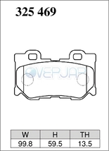 M325469 DIXCEL Mタイプ ブレーキパッド リヤ用 日産 フェアレディZ Z34/HZ34 2008/12～ 3700 VersionS/ST/NISMO Fr:4POT/Rr:2POT_画像2