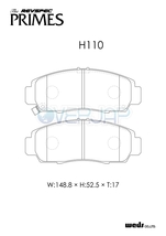 PR-H110 WedsSport レブスペックプライム ブレーキパッド フロント左右セット ホンダ オデッセイ RB1 2003/10～2008/10 アブソルート_画像2