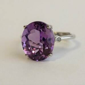 アメジスト リング 指輪 シルバー 925 銀 サイズ調節可能 シルバーリング 紫水晶 天然 アメシスト 2月 誕生石の画像1