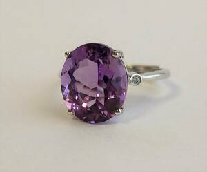  amethyst ring ring silver 925 silver size adjustment possibility silver ring purple crystal natural Ame si -stroke 2 month birthstone 