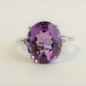 アメジスト リング 指輪 シルバー 925 銀 サイズ調節可能 シルバーリング 紫水晶 天然 アメシスト 2月 誕生石の画像2