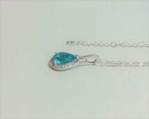 ドロップ ブルー ネックレス ペンダント シルバー 925 CZ しずく 雫 シルバーネックレス ジルコニア_画像3