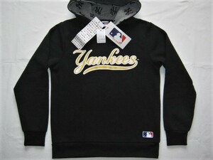 ★新品 MLB New York Yankees ニューヨーク ヤンキース スウェットパーカー 150 黒×金 裏起毛 KIDS キッズ 子供服 メジャーリーグ 野球★