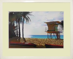 [ copy ] new goods Suzuki britain person Sunset beach. light present-day art frame attaching ornament amount entering picture interior .53x43cm art poster offset 