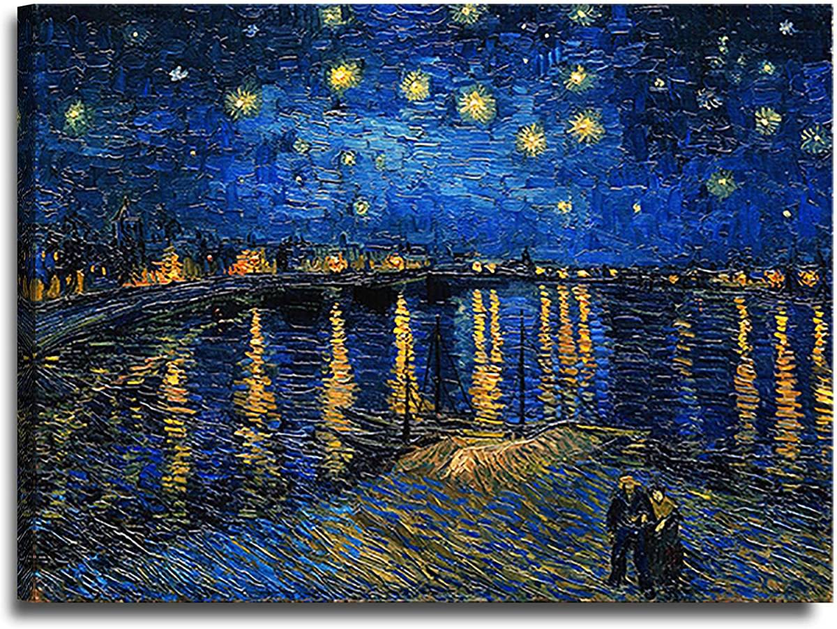 [Reproduction] Van Gogh Nuit étoilée sur le Rhône Peinture Art Panneau Photo Toile Tenture Murale Toile 30 cm x 40 cm Reproduction Chef-d'œuvre Art Affiche Art Nouveau, Ouvrages d'art, Peinture, autres