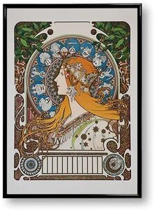 Art hand Auction 艺术海报十二生肖 A4 尺寸 Alphonse Mucha Gismonda 室内 Alphonse Mucha 带框艺术面板绘画, 艺术品, 绘画, 其他的