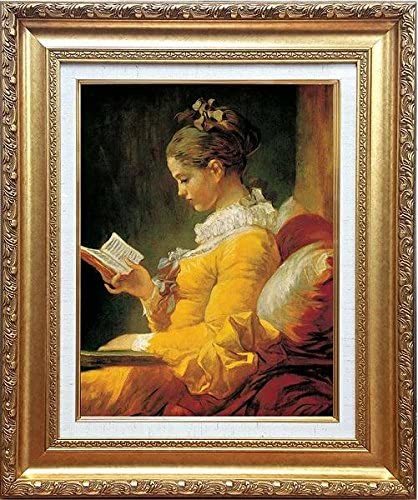 [Reproduktion] Schwer zu findende Sammlung von Meisterwerken aus aller Welt. Fragonard, Mädchen liest ein Buch, Porträt, Luxus-Interieur, Luxus-gerahmtes Gemälde, Meisterwerk, Kunst, Bild, Kunst, Neu, Kunstwerk, Malerei, Andere