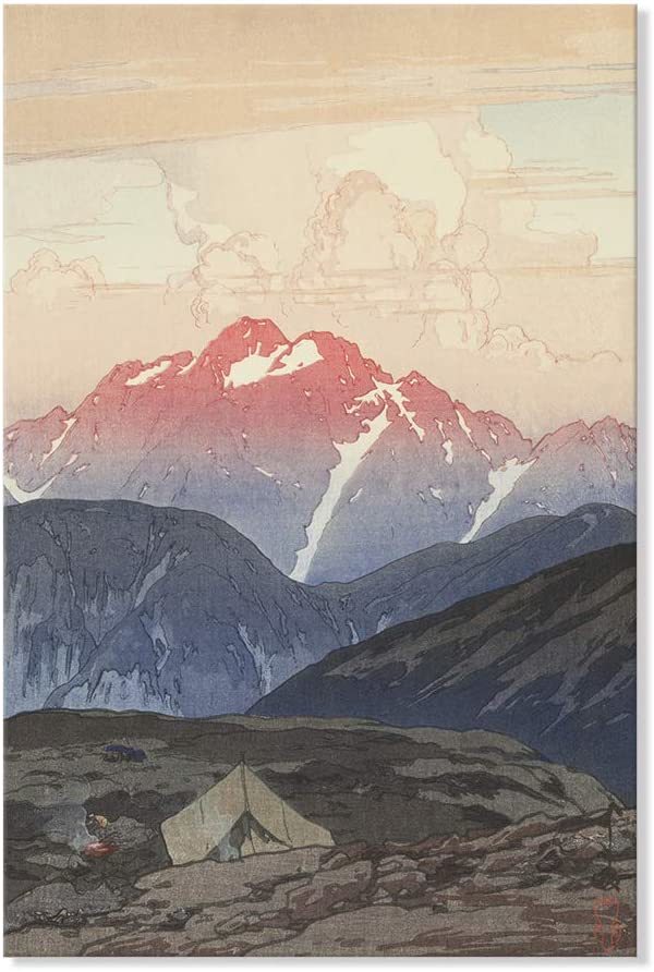 Ukiyo-e de Hiroshi Yoshida, peinture de paysage, Alpes japonaises, Matin à Tsurugiyama, peinture intérieure, toile de peinture, panneau artistique, impression d'art, tenture, peinture, toile, 60x40cm, Ouvrages d'art, Peinture, autres