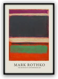 【模写】 新品 アートパネル 絵画 アートポスター 額装付き 絵 お洒落 マークロスコ Mark Rothko パープルグリーンオレンジ A4サイズ