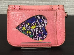 #[YS-1] Anna Sui ANNASUI # pass case card-case ticket holder # butterfly Heart pink series length 8cm× width 11cm [ Tokyo departure personal delivery possibility ]K#