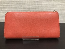 ■【YS-1】 フルラ 長財布 ■ オレンジ系 本革 レザー ■ L字ファスナー 小銭入れ有り 縦10cm×横19cm ■ FURLA 【東京発 手渡し可能】K_画像2