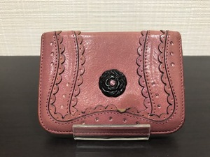 ■【YS-1】 アナスイ カードケース 定期入れ ■ ピンク系 縦8cm×横11cm ■ ANNASUI 【東京発 手渡し可能】K■