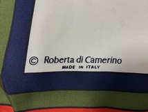 ■【YS-1】 スカーフ ■ Roberta di Camerino ロベルタ ディ カメリーノ ■ ホワイト × レッド系 シルク100% ■ シミ有 【同梱可能商品】B_画像3
