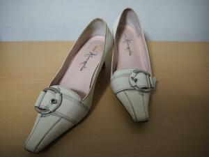 [YS-1]# Ginza Kanematsu GINZA Kanematsu# pumps # 22.5cm D# white group #I