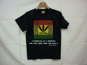 【YS-1】■レゲエ REGGAE　大麻　MARIJUANA半袖Tシャツ■黒色