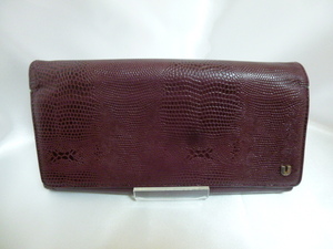 #[YS-1]emanyu L Ungaro # lady's long wallet change purse .×2 have # red purple series approximately 10cm×19cm # stamp have #[ Tokyo departure personal delivery possibility ]#J