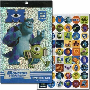 Disney Pixar (ディズニー ピクサー) Monsters University (モンスターズ・ユニバーシティー) シール ステッカー 4シート 200枚