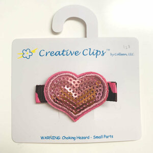  hair clip ( baby Kids for ) hairpin ( Brown & pink Heart )