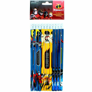 Disney PIXAR (ディズニー ピクサー) The Incredibles 2 (ミスターインクレディブル2) ケシゴム付 鉛筆 12本セット