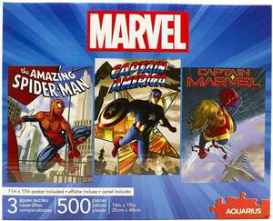 Marvel Comics（マーベルコミック）500ピース x 3（スパイダーマン・キャプテンアメリカ・キャプテンマーベル）ジグソーパズル