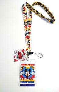 Disney (ディズニー) Mickey Mouse (ミッキーマウス) 首紐　カードホルダー付き