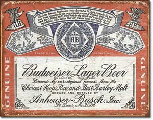 Budweiser Historic Label ★ Tin Signs（ブリキ看板）【並行輸入品】