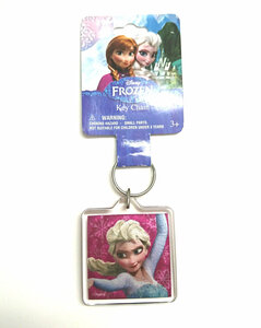 Disney (ディズニー ) FROZEN アナと雪の女王　ポーズエルサ　正方形タイプ　キーリング　キーホルダー