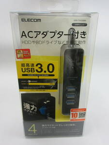 66675◆ELECOM エレコム USB3.0ハブ（4ポートマグネット付き）U3H-T410SBK　未使用