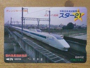 87 1穴使用済 低騒音高速試験電車 スタ－21 仙台付近 JR東日本東北 1000円券