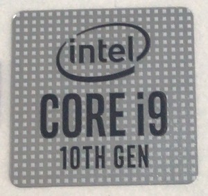 ■新品・未使用 ■10枚セット 十代目【CORE i9　10th】エンブレムシール【18*18㎜】送料無料・追跡サービス付き☆P083