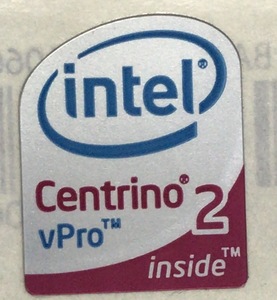 ■新品・未使用 ■10枚セット 【centrino2　vPro】エンブレムシール【16*20㎜】送料無料・追跡サービス付き☆P105