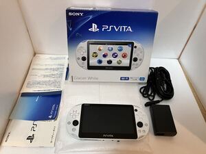 ☆新品同様 本体未使用 無傷 PlayStation Vita PCH-2000 ZA22 グレイシャーホワイト Wi-Fiモデル PS VITA SONY 送料無料★