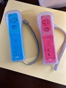 Nintendo WII リモコンフラス ヒンク　ブルー　二台セット