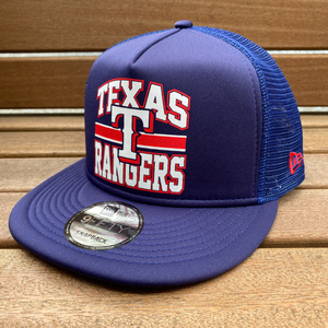 海外限定 NEWERA ニューエラ 9Fifty ロゴトラッカー スナップバックキャップ LogoTrucker メッシュ MLB レンジャーズ Rangers 米国正規品