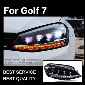 ヘッドライト フォルクスワーゲン 5G ゴルフ LED GOLF7 シーケンシャルウィンカー クリア AOKEDING