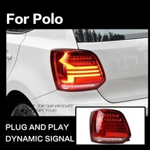 テールライト フォルクスワーゲン ポロ 6R テールランプ POLO LED レッド AOKEDING_画像1