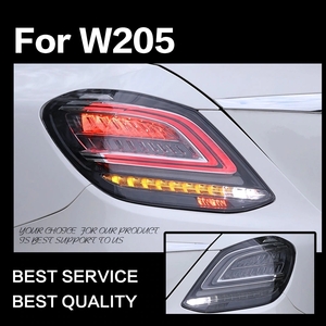 テールライト メルセデス・ベンツ W205 Cクラス LED '14-'19 シーケンシャルウィンカー Type-B スモーク AOKEDING