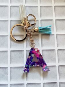 イニシャルキーホルダー A バッグチャーム キーホルダー